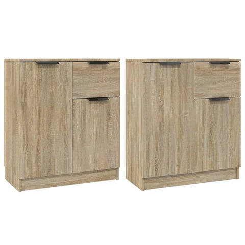 vidaXL Sideboards 2 pcs Sonoma Oak 60x30x70 cm Engineered Wood