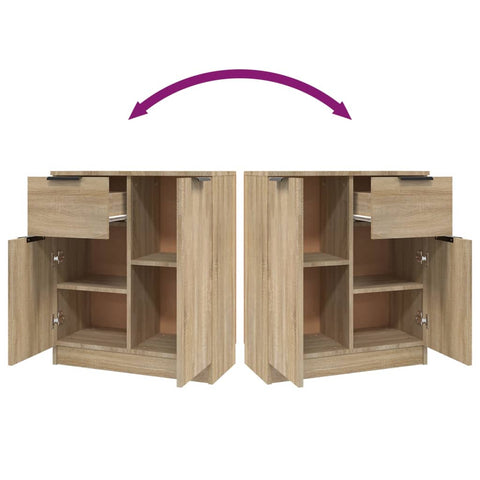 vidaXL Sideboards 2 pcs Sonoma Oak 60x30x70 cm Engineered Wood