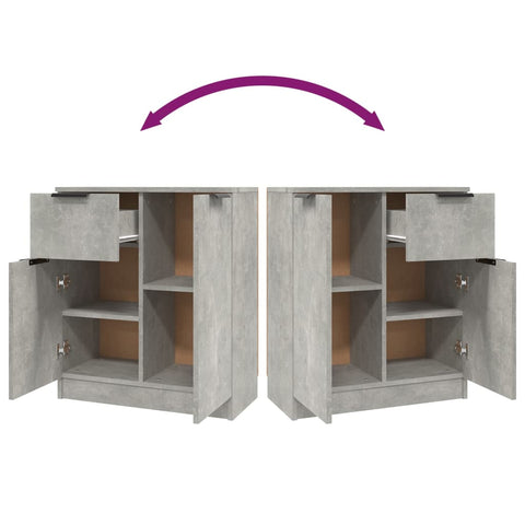 vidaXL Sideboards 2 pcs Concrete Grey 60x30x70 cm Engineered Wood