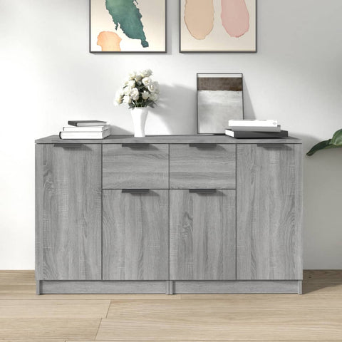 vidaXL Sideboards 2 pcs Grey Sonoma 60x30x70 cm Engineered Wood
