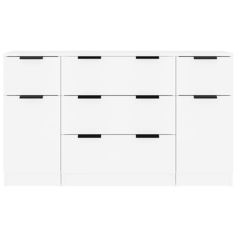 vidaXL 3 Piece Sideboard Set White Engineered Wood