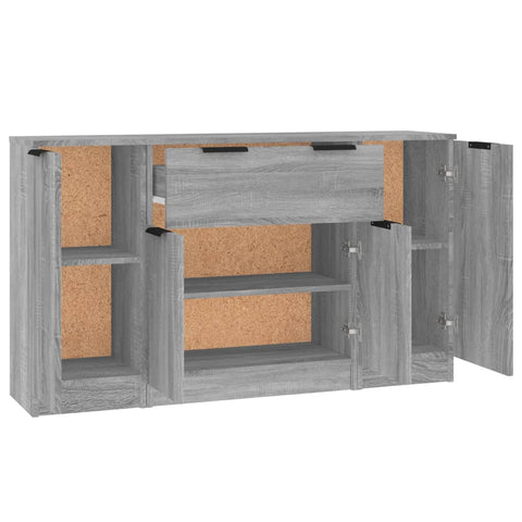 vidaXL Sideboards 3 pcs Grey Sonoma Engineered Wood