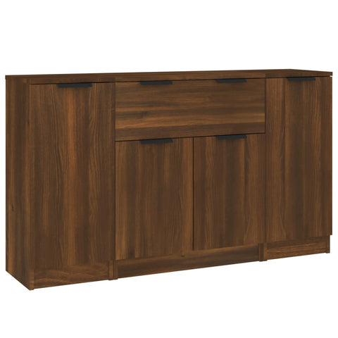 vidaXL Sideboards 3 pcs Brown Oak Engineered Wood