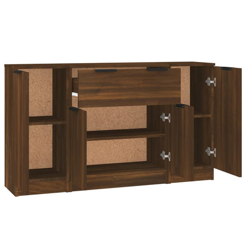 vidaXL Sideboards 3 pcs Brown Oak Engineered Wood