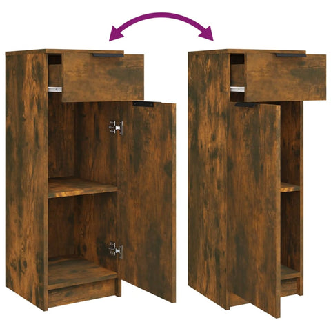 vidaXL 3 Piece Bathroom Cabinet Set Smoked Oak Engineered Wood