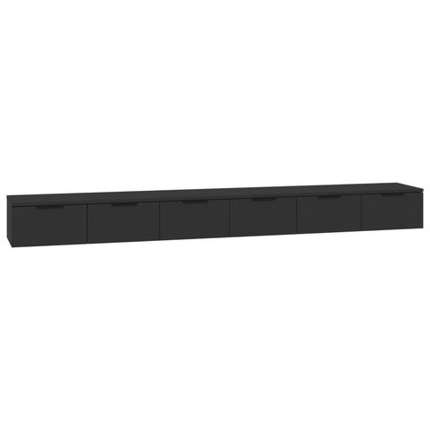 vidaXL Wall Cabinets 2 pcs Black 102x30x20 cm Engineered Wood