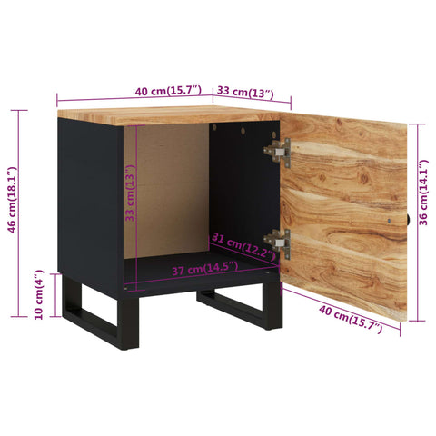 vidaXL Bedside Cabinet 40x33x46 cm Solid Wood Acacia