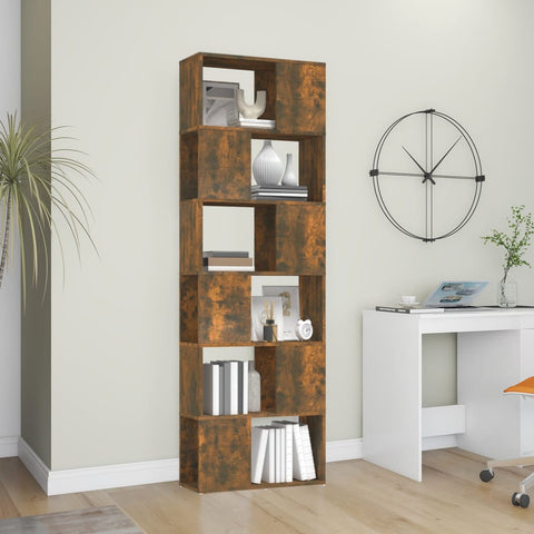 vidaXL Book Cabinet/Room Divider Smoked Oak 60x24x186 cm