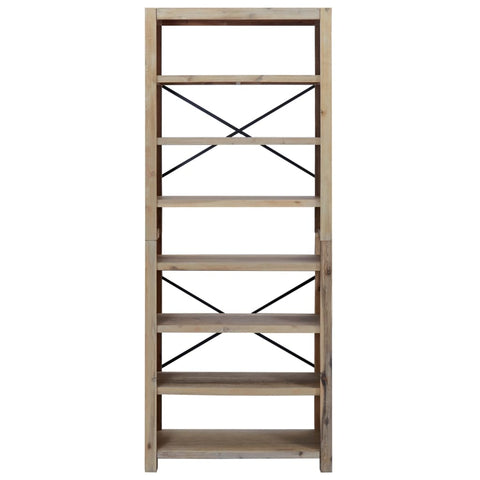 vidaXL 7-Tier Bookcase 80x30x200 cm Solid Wood Acacia
