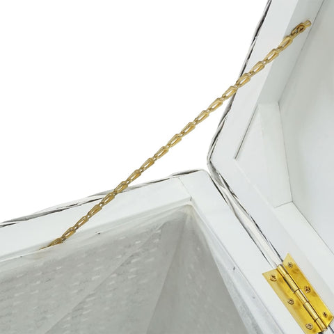 vidaXL Storage Box White 110 cm Natural Kubu Rattan & Solid Wood Mahogany