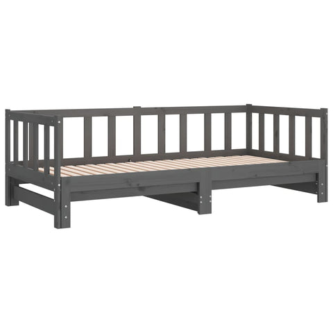 vidaXL Pull-out Day Bed without Mattress Grey 2x(90x190)cm