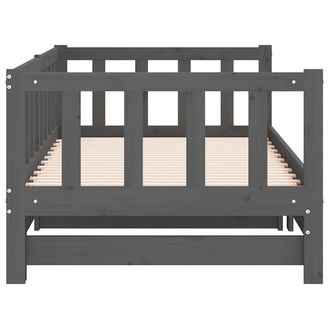 vidaXL Pull-out Day Bed without Mattress Grey 2x(90x190)cm