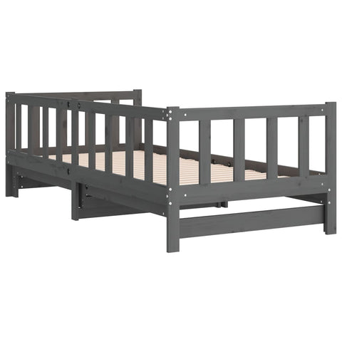 vidaXL Pull-out Day Bed without Mattress Grey 2x(90x190)cm