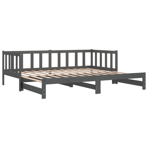 vidaXL Pull-out Day Bed without Mattress Grey 2x(90x190)cm