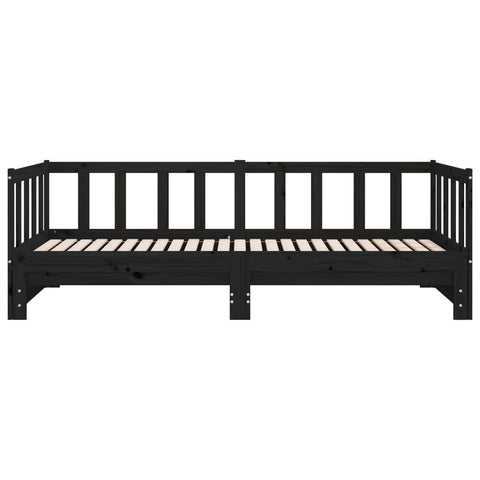vidaXL Pull-out Day Bed without Mattress Black 2x(90x190)cm
