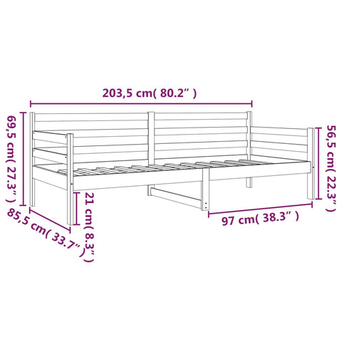 vidaXL Day Bed without Mattress White 80x200cm Solid Wood Pine