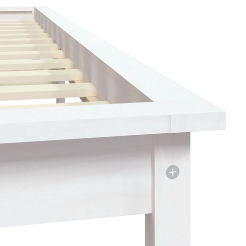 vidaXL Bed Frame without Mattress White Solid Wood Pine King Size