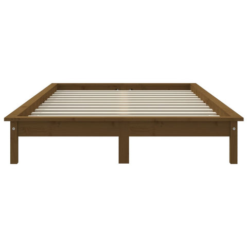 vidaXL Bed Frame without Mattress Honey Brown Small Double Solid Wood