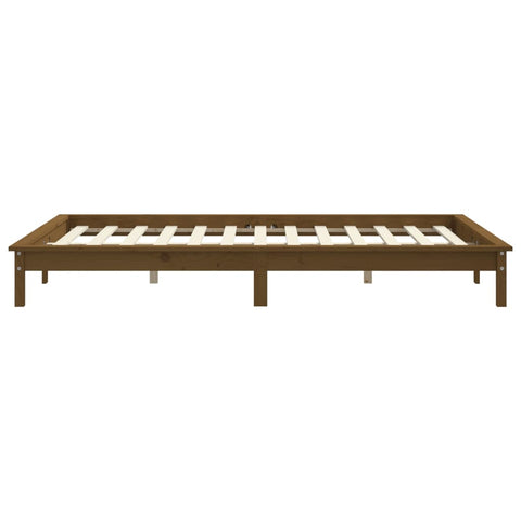 vidaXL Bed Frame without Mattress Honey Brown Double Solid Wood