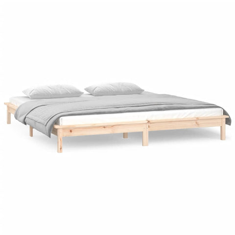 vidaXL LED Bed Frame without Mattress 160x200 cm Solid Wood