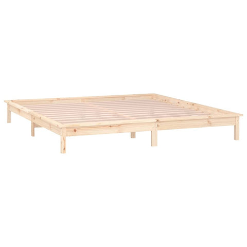 vidaXL LED Bed Frame without Mattress 160x200 cm Solid Wood