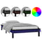 vidaXL LED Bed Frame without Mattress Black 90x190 cm Single Single Solid Wood