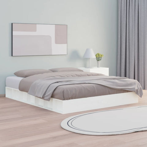 vidaXL Bed Frame without Mattress White 180x200 cm Super King  Solid Wood
