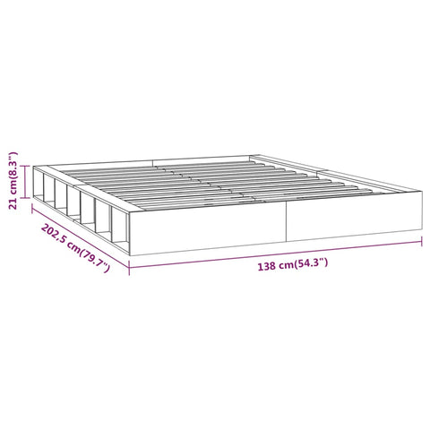 vidaXL Bed Frame without Mattress White 120x200 cm Solid Wood