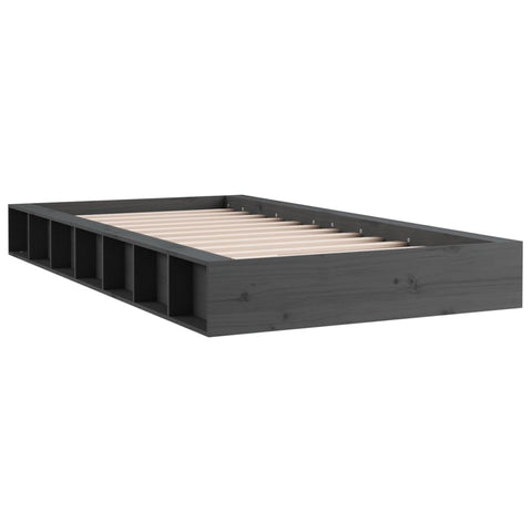vidaXL Bed Frame without Mattress Grey 135x190 cm Double Double Solid Wood
