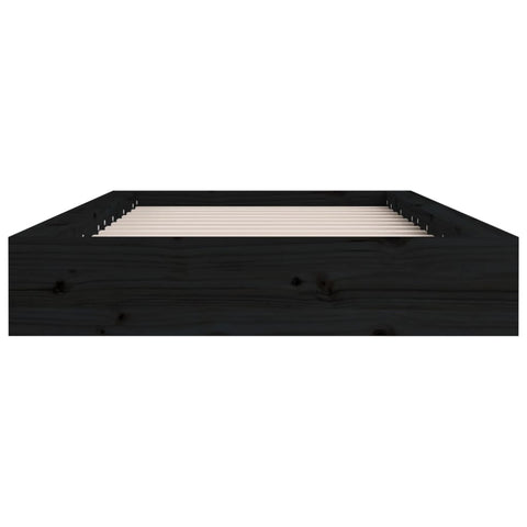vidaXL Bed Frame without Mattress Black 135x190 cm Double Double Solid Wood