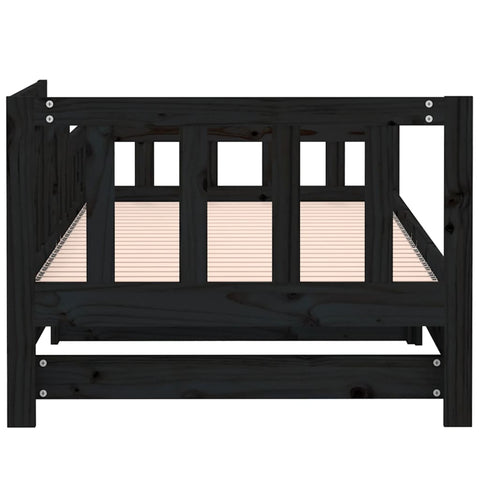 vidaXL Pull-out Day Bed without Mattress Black 2x cm Solid Wood Pine