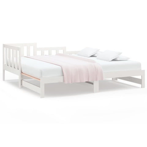 vidaXL Pull-out Day Bed without Mattress White 2x(90x200) cm