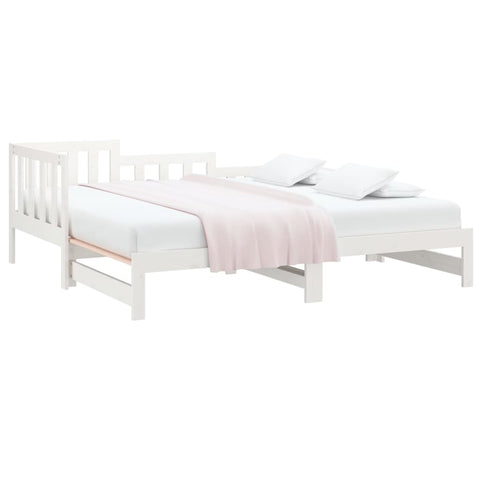 vidaXL Pull-out Day Bed without Mattress White 2x(90x200) cm