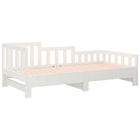 vidaXL Pull-out Day Bed without Mattress White 2x(90x200) cm