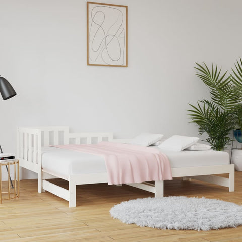 vidaXL Pull-out Day Bed without Mattress White 2x(90x200) cm
