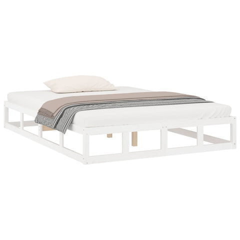 vidaXL Bed Frame without Mattress White 140x200 cm Solid Wood