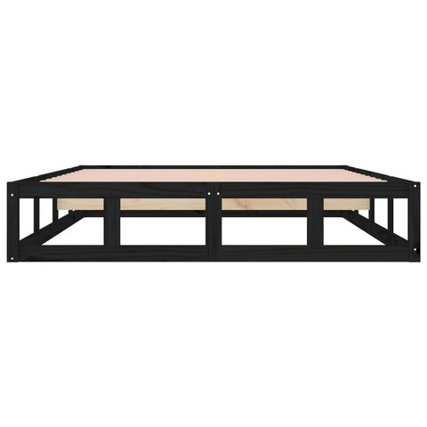 vidaXL Bed Frame without Mattress Black 180x200 cm Super King  Solid Wood