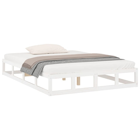 vidaXL Bed Frame without Mattress White 140x190 cm Solid Wood