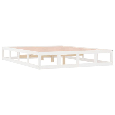 vidaXL Bed Frame without Mattress White 140x190 cm Solid Wood