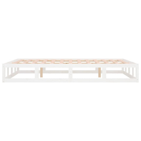 vidaXL Bed Frame without Mattress White 140x190 cm Solid Wood