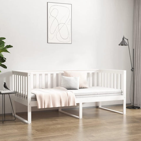 vidaXL Day Bed without Mattress White 90x200 cm Solid Wood Pine