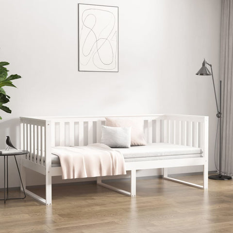 vidaXL Day Bed without Mattress White 100x200 cm Solid Wood Pine
