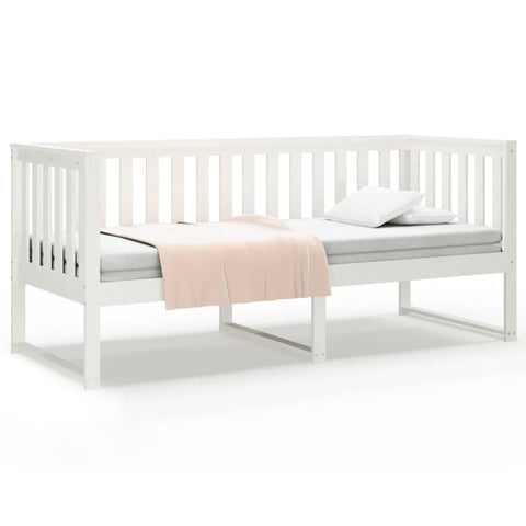 vidaXL Day Bed without Mattress White 75x190 cm Small Single Solid Wood Pine