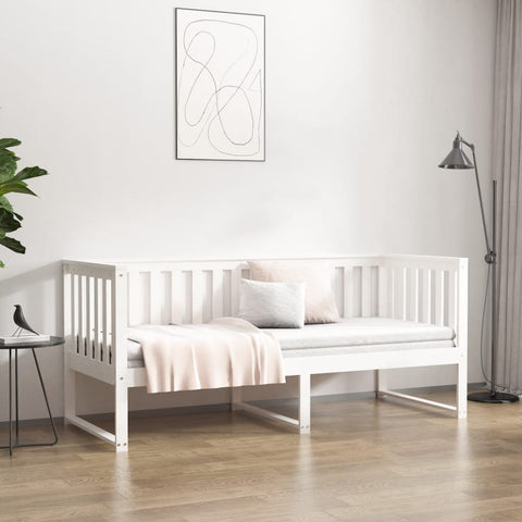 vidaXL Day Bed without Mattress White 75x190 cm Small Single Solid Wood Pine