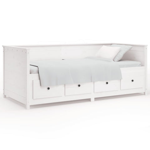 vidaXL Day Bed without Mattress White 100x200 cm Solid Wood Pine