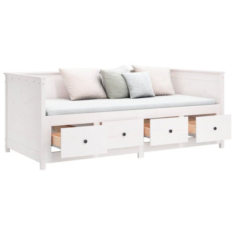 vidaXL Day Bed without Mattress White 100x200 cm Solid Wood Pine