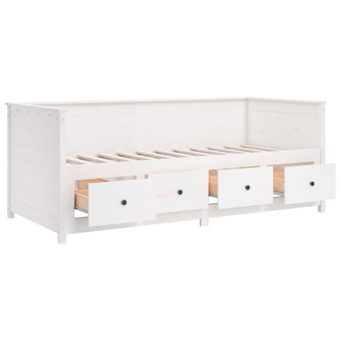 vidaXL Day Bed without Mattress White 100x200 cm Solid Wood Pine