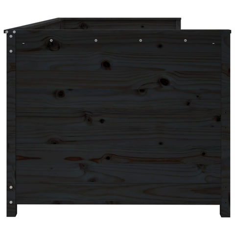 vidaXL Day Bed without Mattress Black 90x190 cm Single  Solid Wood Pine