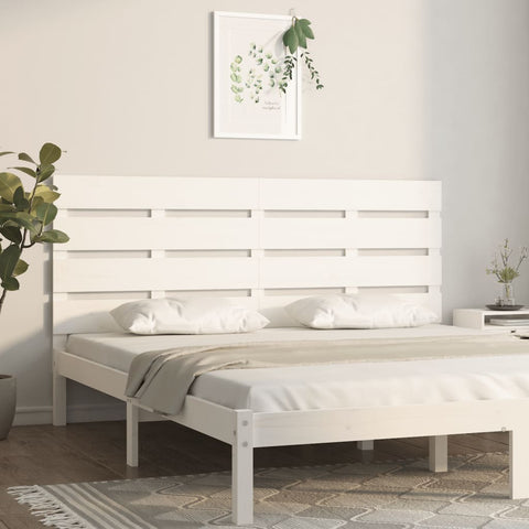 vidaXL Headboard White 140x3x80 cm Solid Wood Pine