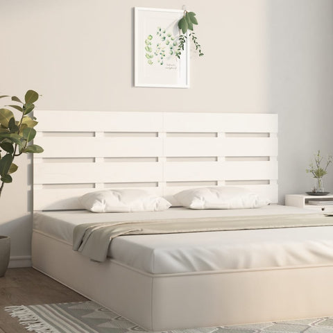 vidaXL Headboard White 150x3x80 cm Solid Wood Pine